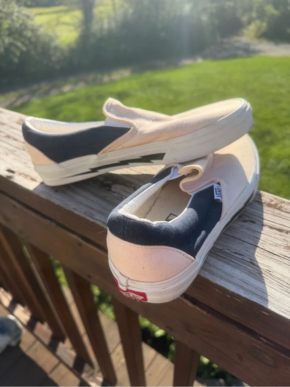Vans Slip-On Sneakers in Pink and Navy